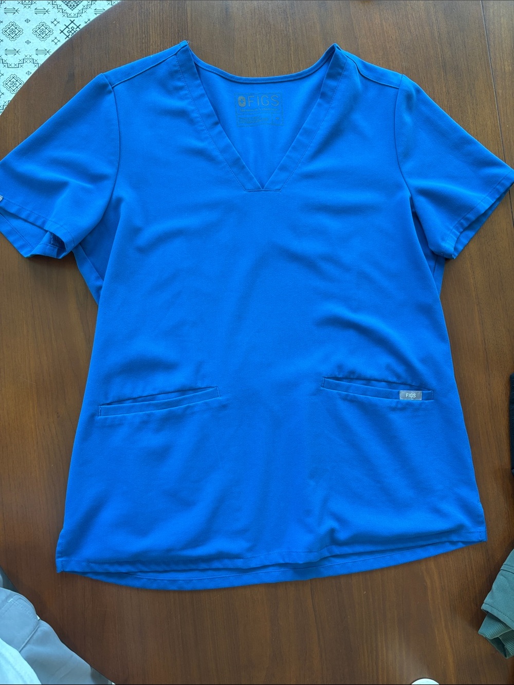 FIGS V-Neck Scrub Top in Bright Blue